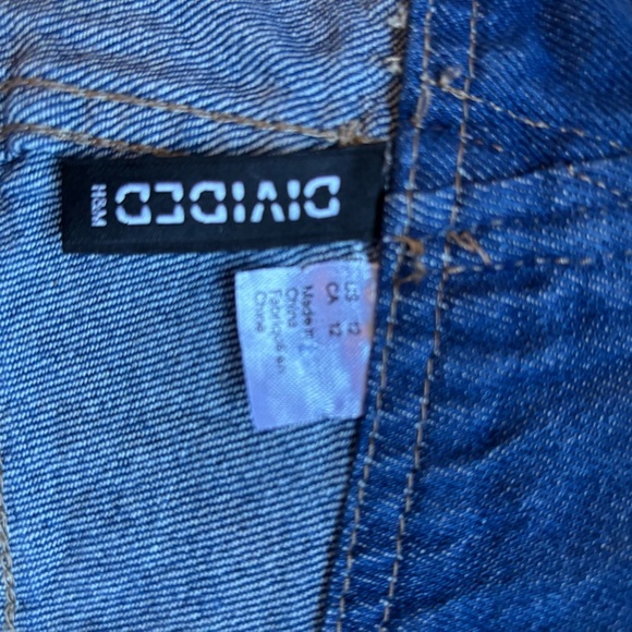 H&M Blue Denim Overall Dress raw edge hem, size 12, EUC - Picture 5 of 5